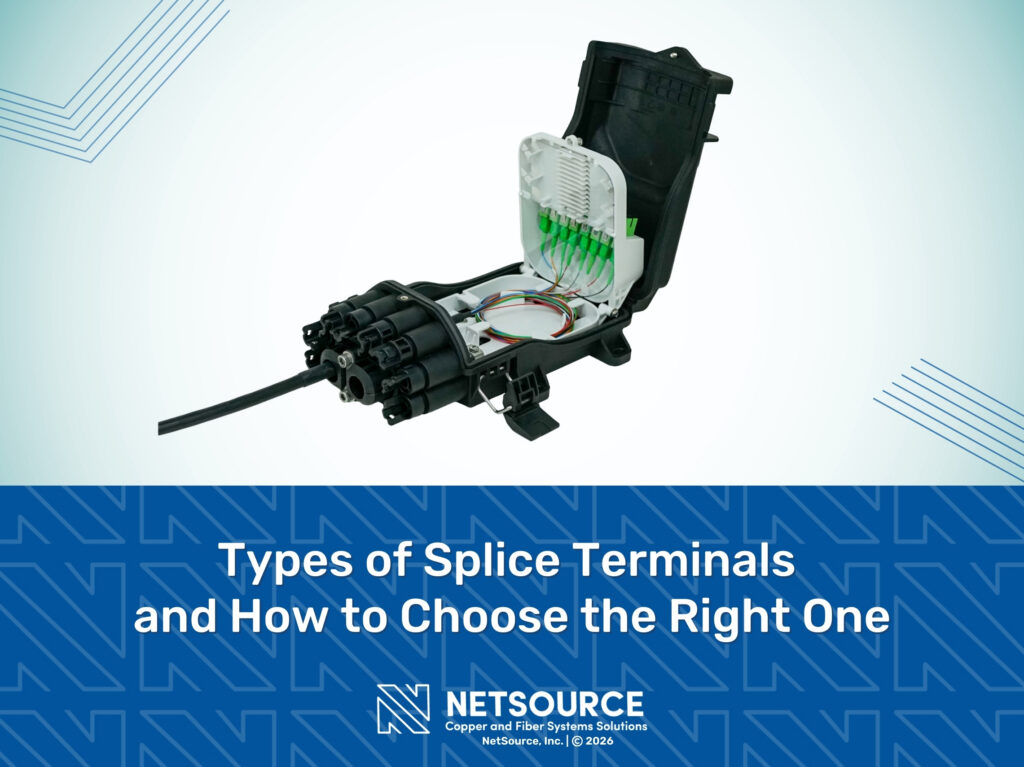 Open fiber optic distribution box with multicolored fiber cables. Article title.