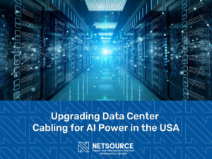 Futuristic data center corridor lined with server racks. Article title.